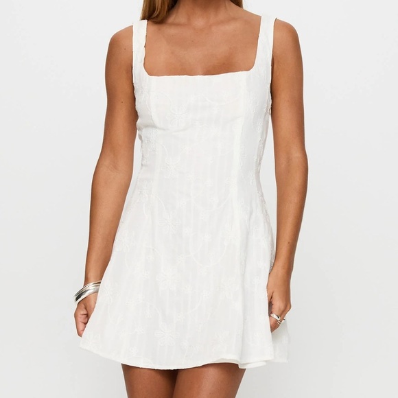 Princess Polly Dresses & Skirts - Princess Polly You Can Broderie White Mini Dress Size 12 NWT